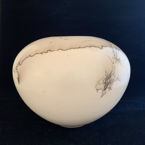 1995 Michael Morier Pueblo Horse Hair Pottery Vase 7.25" Native American Vintage - Picture 2 of 10